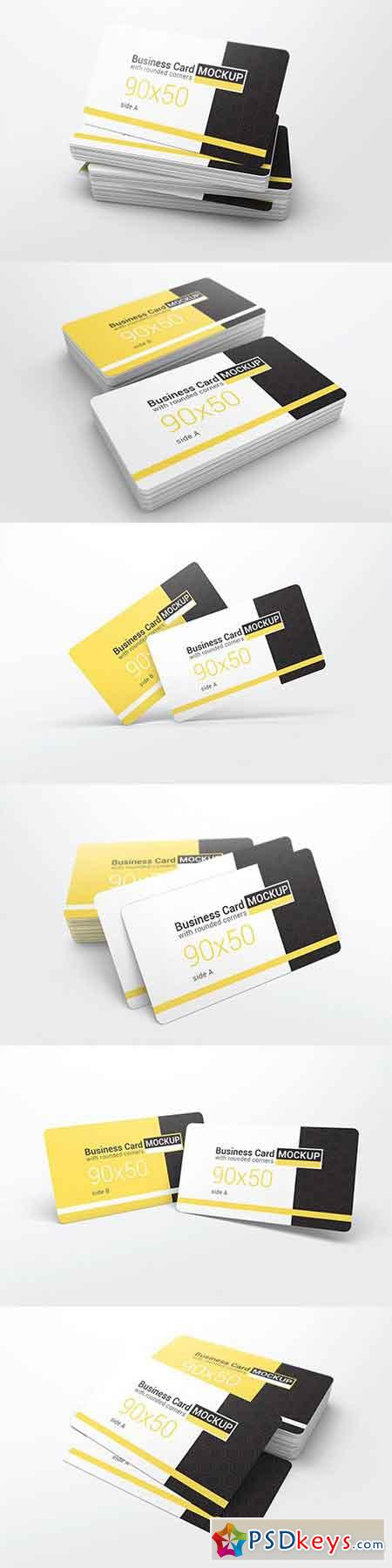 Business Card With Rounded Corners Mockups
