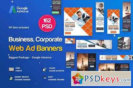 Multipurpose, Business Banners Ad - 162 PSD