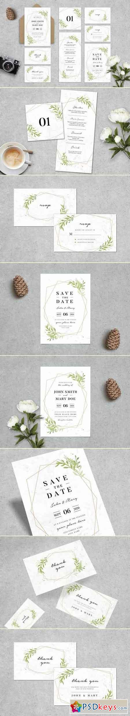 Geometric Wedding Invitation Suite