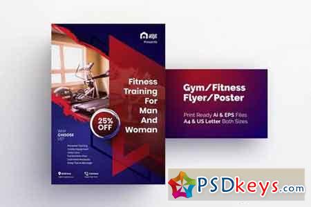 Fitness Training for Men & Women - Gym Flyer