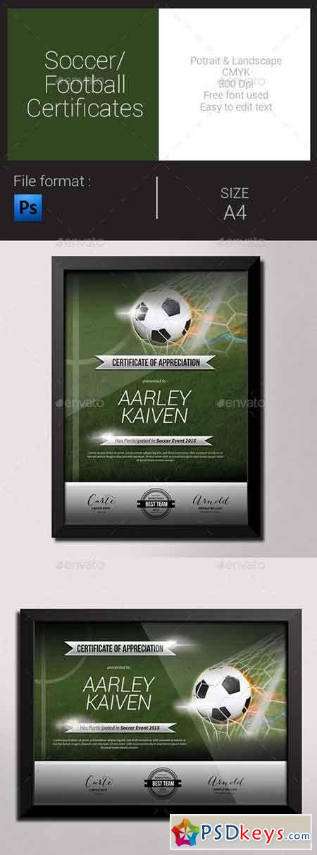 Soccer Football Certificates 9966317