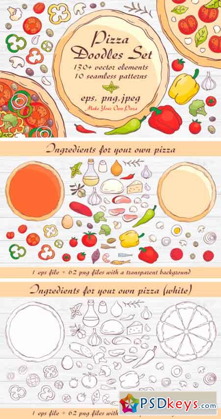 Pizza Doodles Graphic Set