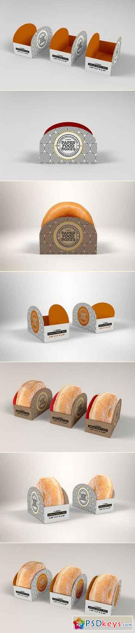 Single Donut Box Packaging Mockup