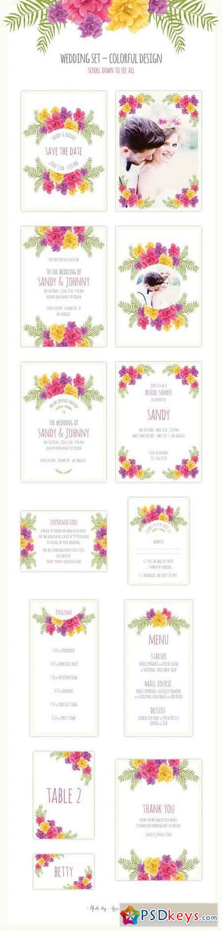 Floral Wedding Set 13 cards 618910