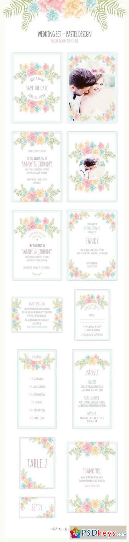 Floral Wedding Set 13 cards 618910
