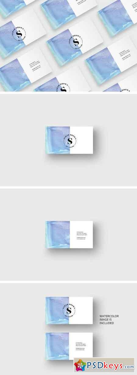 Watercolor business card template 1697624