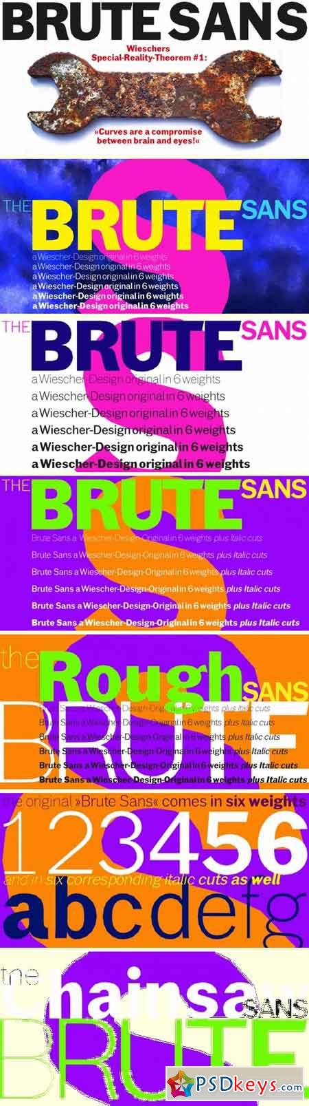 Brute Sans Font Family - 12 Fonts