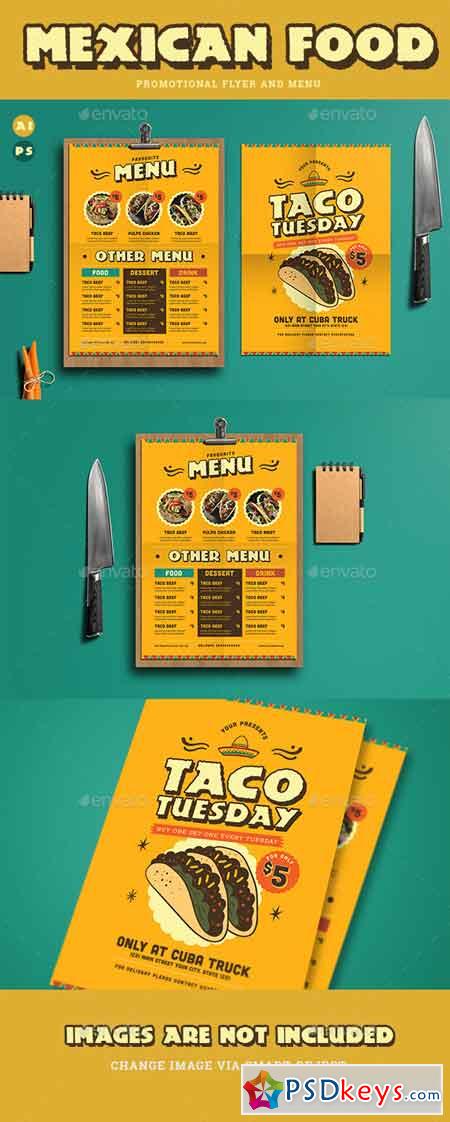 Mexican Food Menu+ Promotional Flyer 19346839