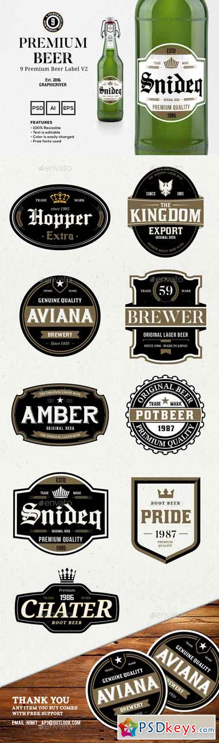 9 Premium Beer Labels V2 15020080