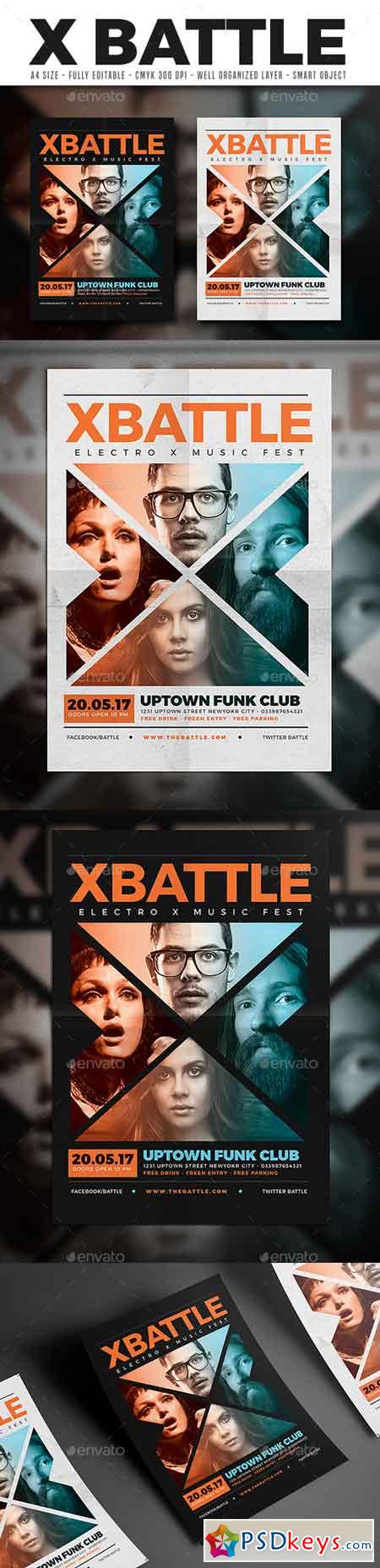 X Battle Music Flyer 17373429