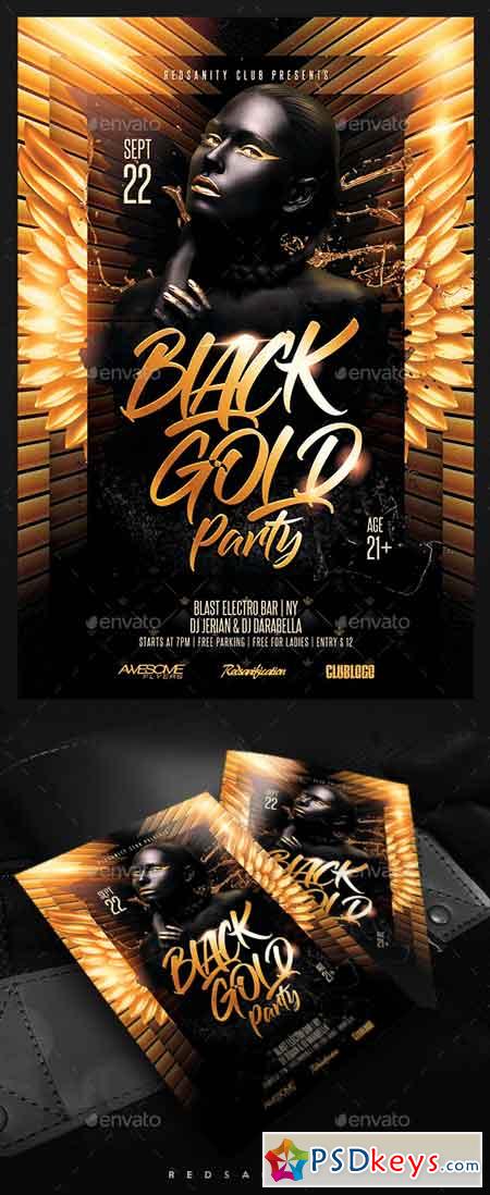 Black Gold Party Flyer 22384570