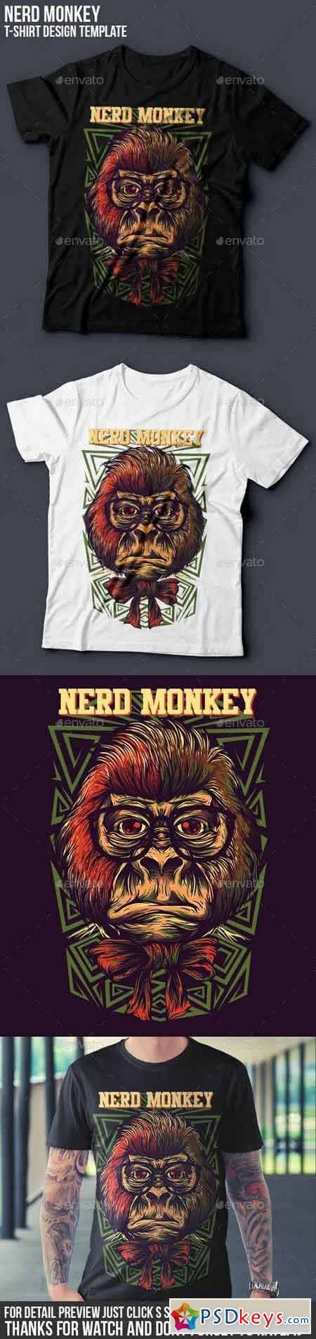 Nerd Monkey T-Shirt Design 16594136