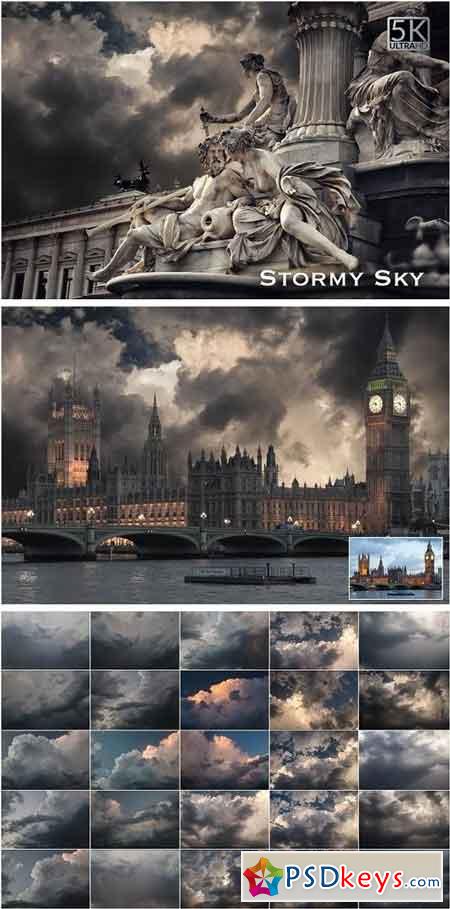 5K Stormy Sky Overlays 2002207