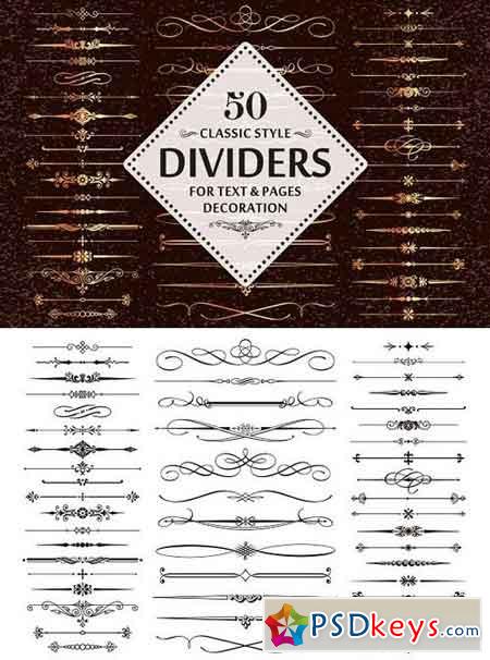 50 Vector Divider Design Elements 2837516