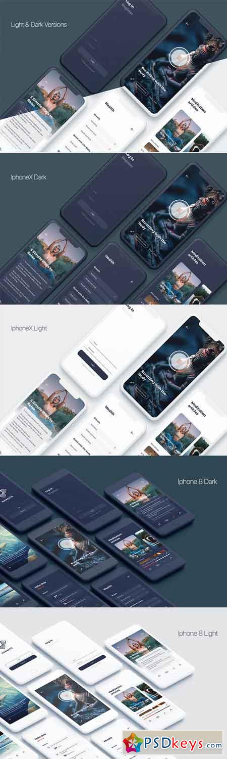 Namaste - Meditation Mobile App Sket