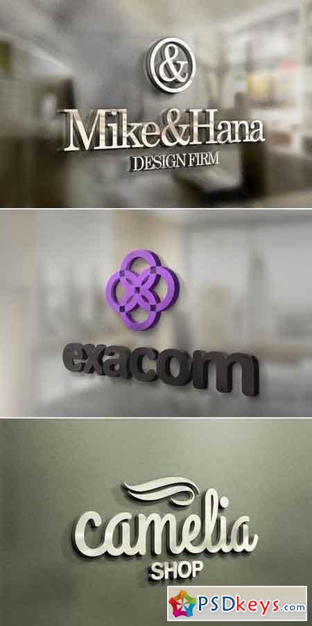 3D Logo Sign Mock-ups