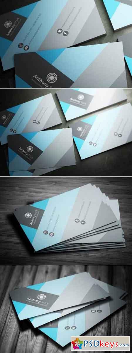 Aqua Blue Business Card Design