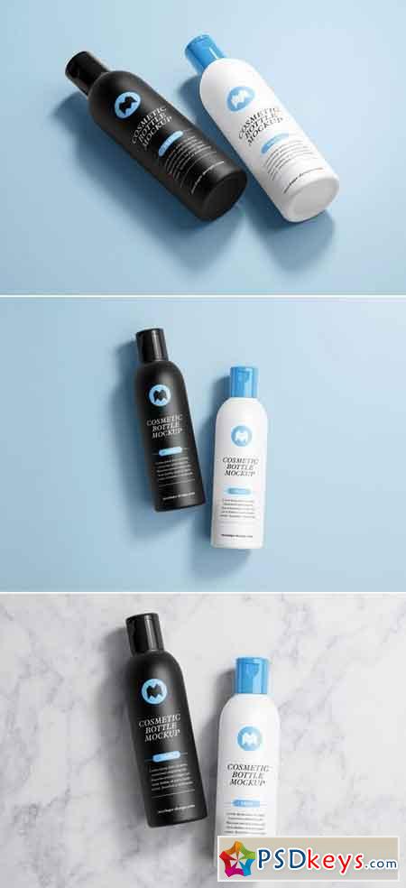 Cosmetic Cream Oil Bottle Mockup PSD Set