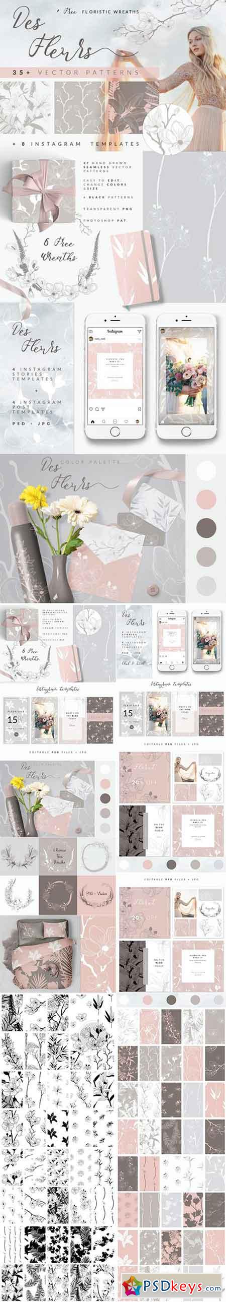 35+ Patterns & 8 Instagram Templates 2344548 » Free Download Photoshop ...