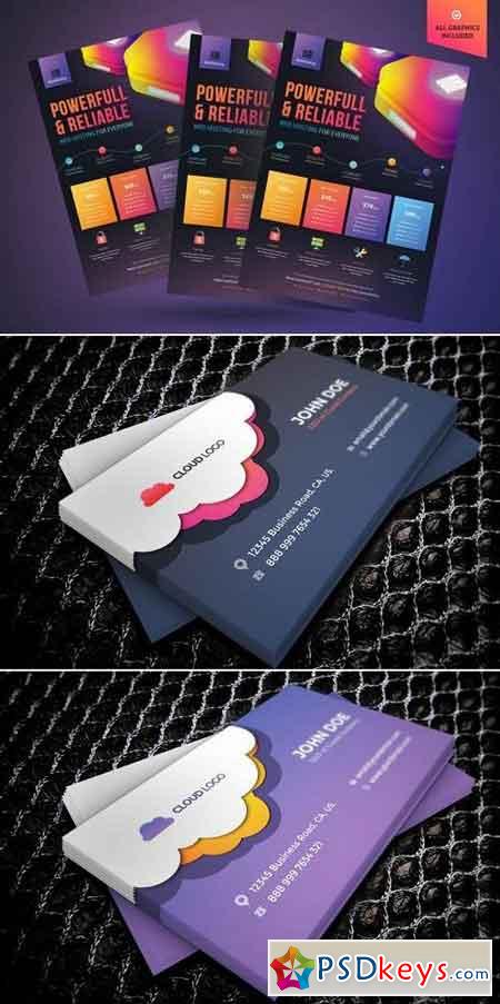 Web Hosting Flyer and Business Card