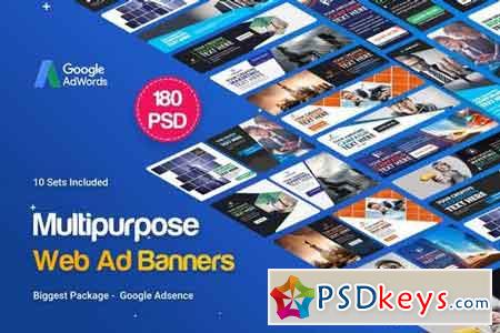 Multipurpose Banners Ad - 180PSD [ 10 Sets ]