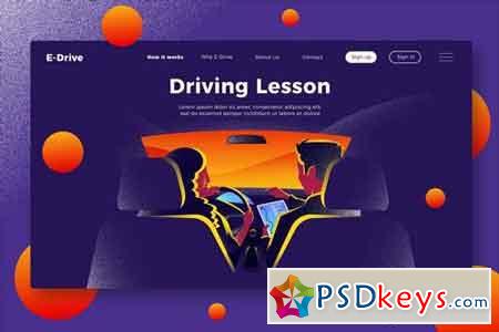 Driving School - Banner & Landing Page