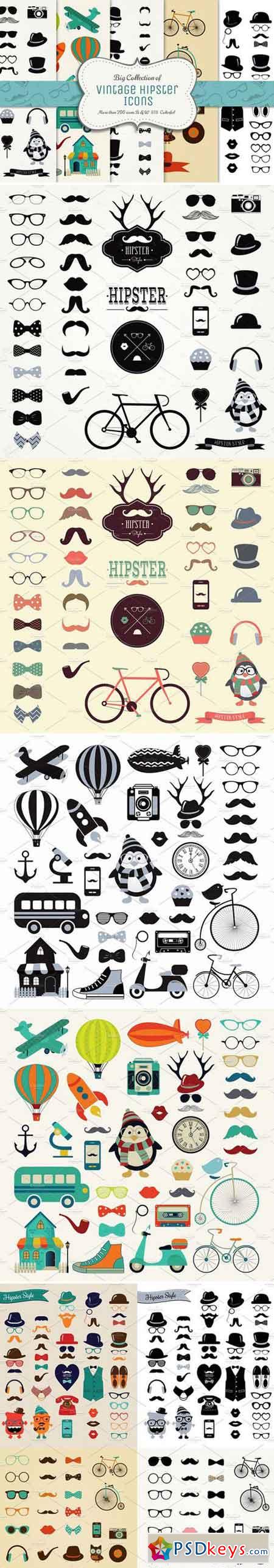 Big Collection of Vintage Icons 69482