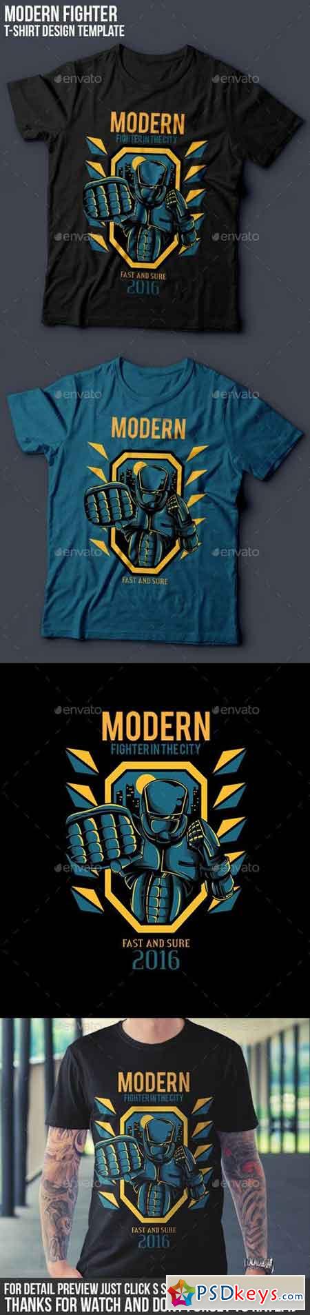 Modern Fighter T-Shirt Design 14481077