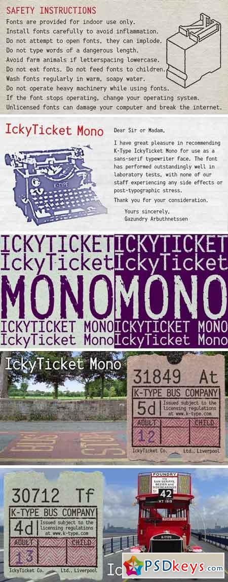 Icy Ticket Mono Font