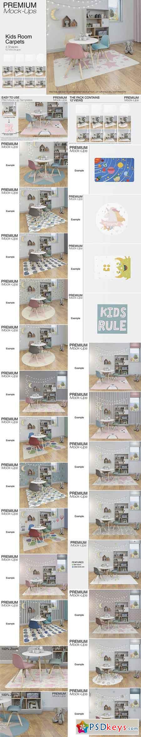 Kids Room Carpets - 4 Shapes 2663102