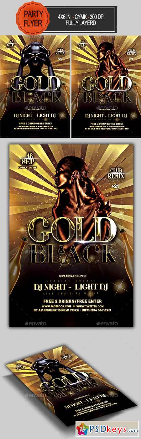 Black Gold Party Flyer 22476374