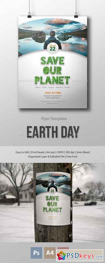 Earth Day Flyer Poster Template 15801118