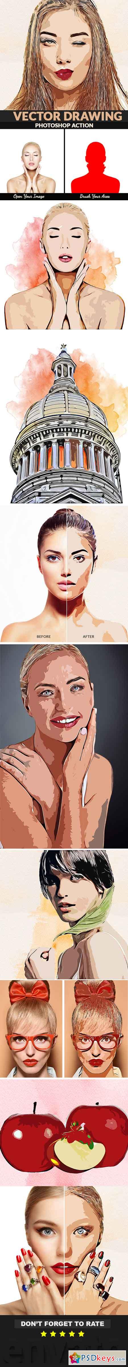 Vector Drawing Photoshop Action 22405523