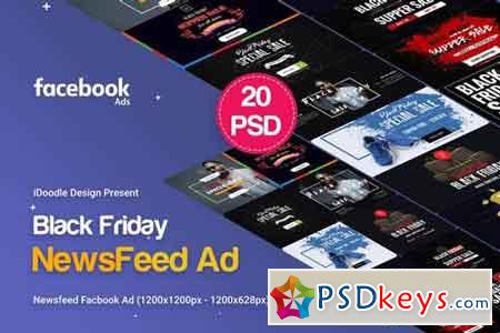 Black Friday NewsFeed Banners Ad - 20PSD