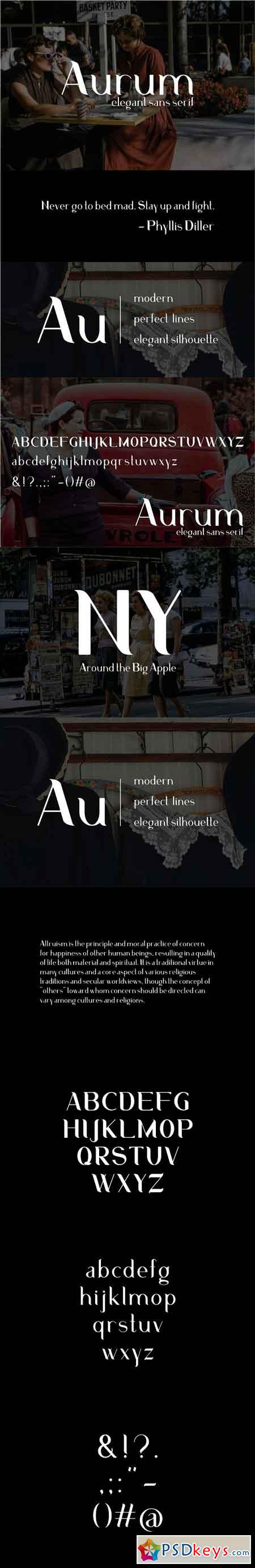 Aurum Elegant Sans Serif typeface 2840368