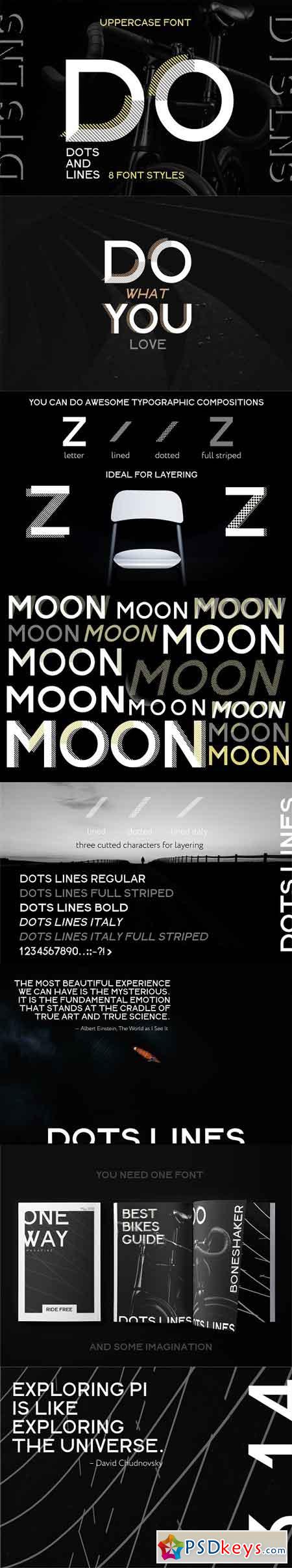 Dots Lines Display font, 8 styles 2601293