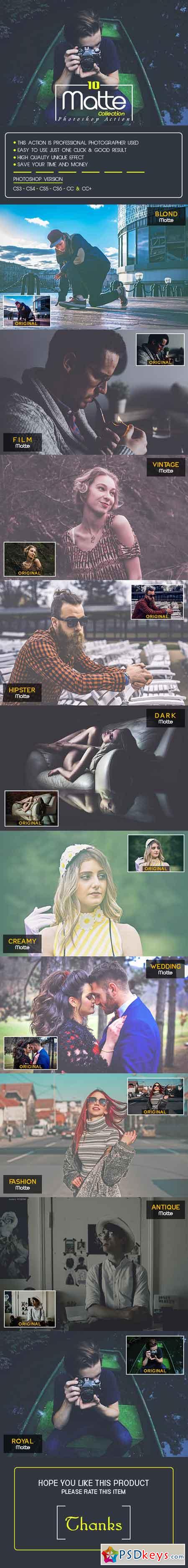 10 Matte Collection Photoshop Action 22409999