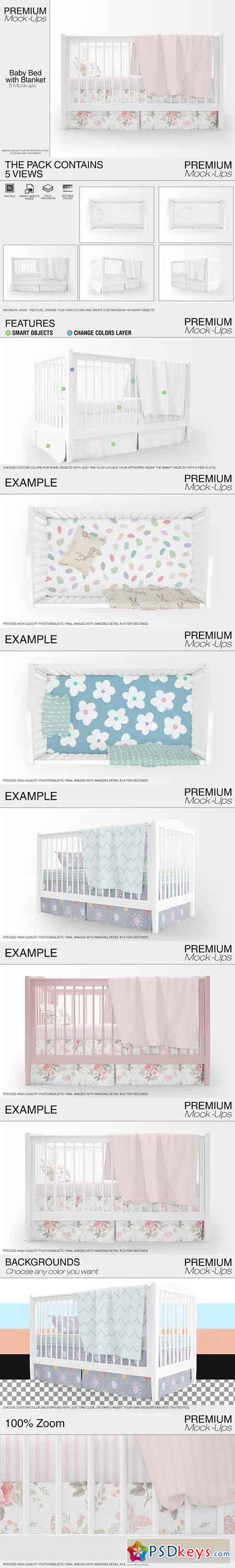 Baby Bed with Blanket Set 2880476