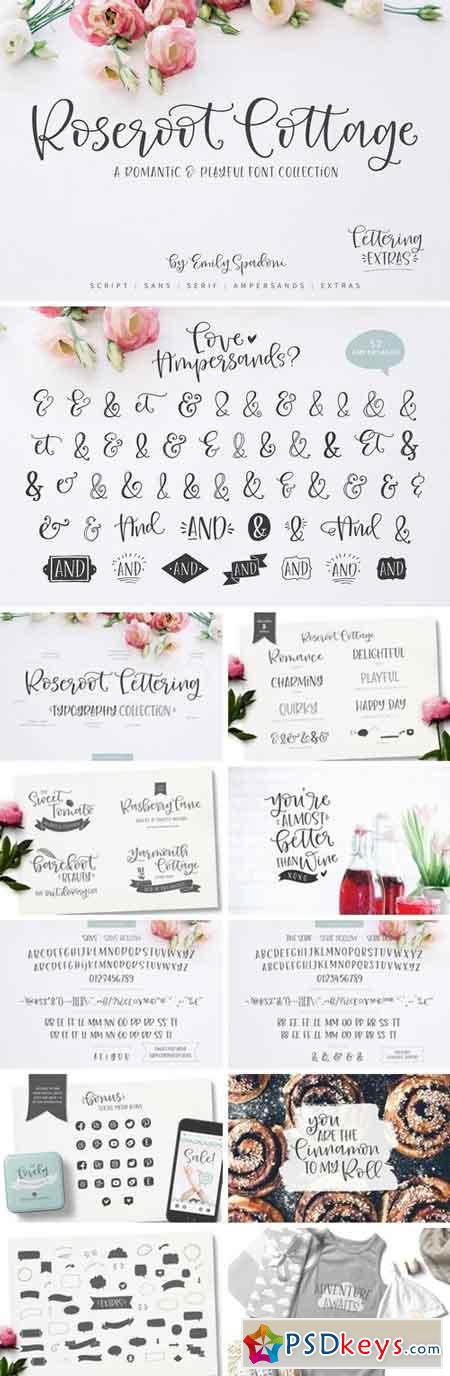 Roseroot Cottage Font Collection 2850245