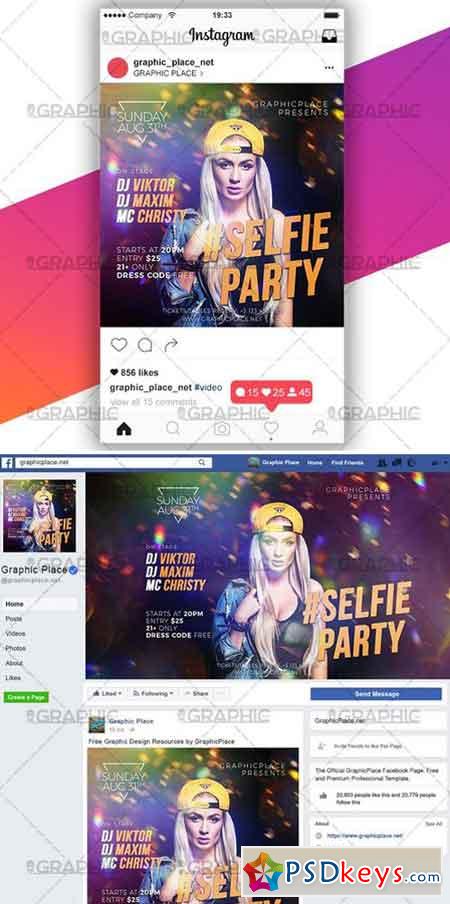 SELFIE PARTY  ANIMATED FLYER PSD TEMPLATE