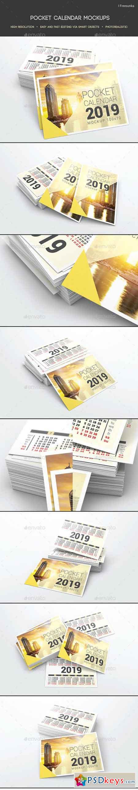 Pocket Calendar Mockups 22258582