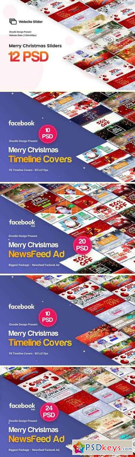 Merry Christmas FB Covers - 76 PSD