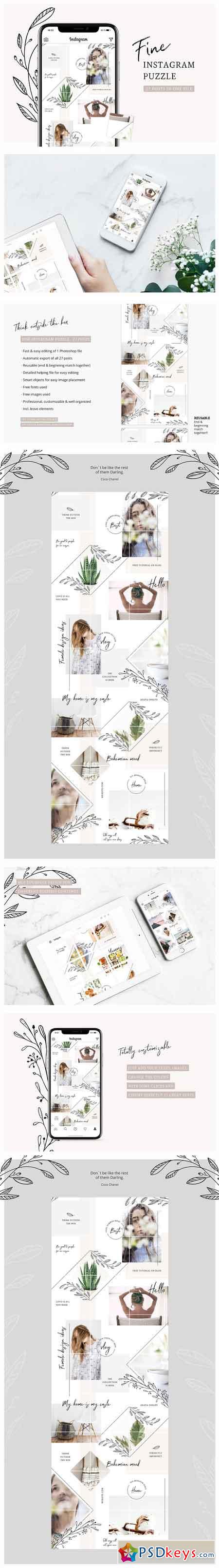 Fine Instagram Puzzle Template 2740549