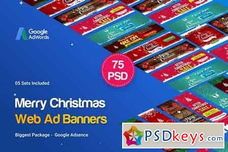 Merry Christmas Banners Ads - 75PSD [05 Set]