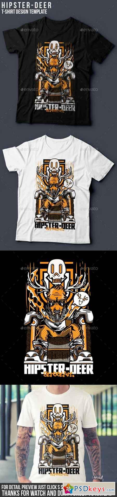 Hipster-Deer T-Shirt Design 18075031