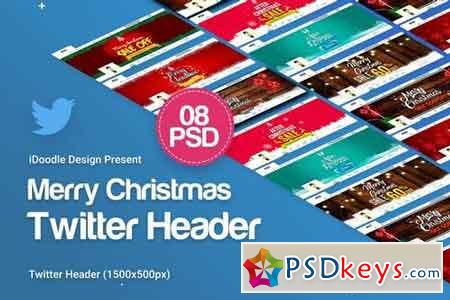 Merry Christmas Twitter Header - 08 PSD
