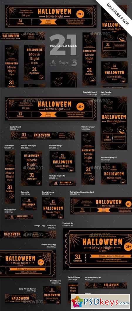 Halloween Party Banner Pack Template 20599481