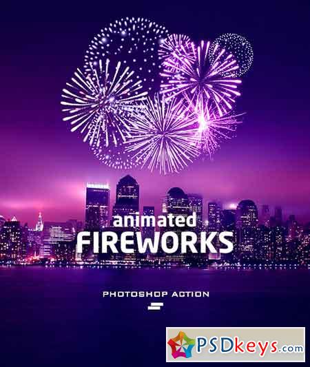 Gif Animated Fireworks Photoshop Action 20914565