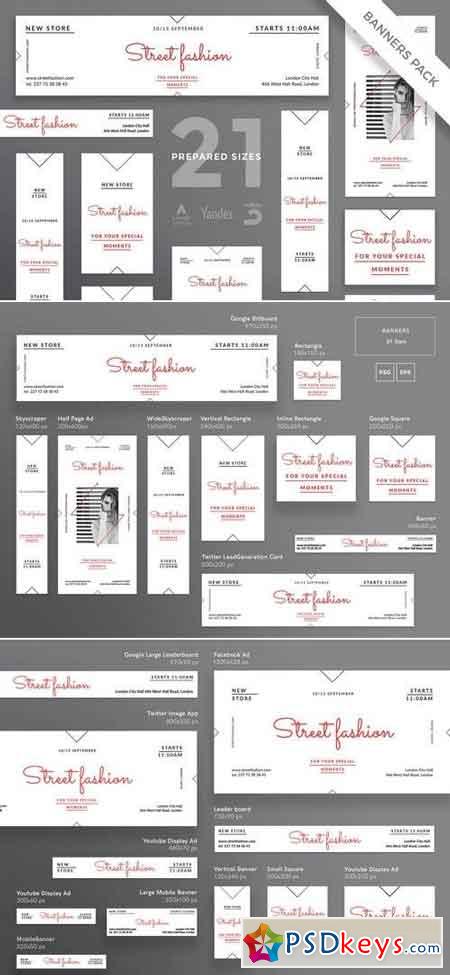 Fashion Store Flyer,Poster, Social Media, Banner Pack Template