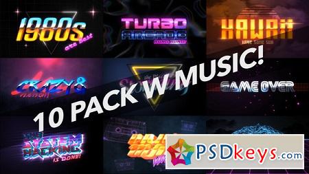 4K 1980s 10 Logo Text Intro Pack 22018702